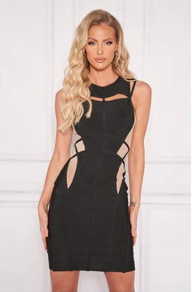 Kokovee Illusion Bodycon Mini Dress
