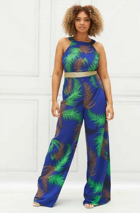 Kokovee Exotic Leaf Cut-Out Jumpsuit