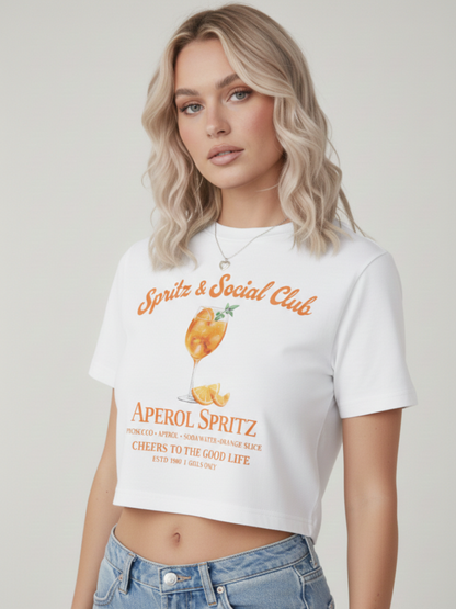 Graphic Printed Crop Top