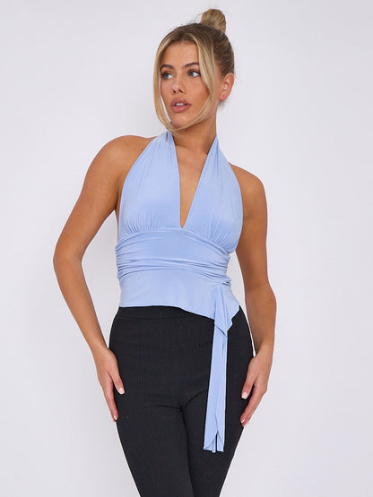 Slinky Halter Neck Crop Top